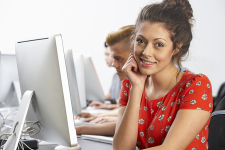 Group Of Students In Computer Class