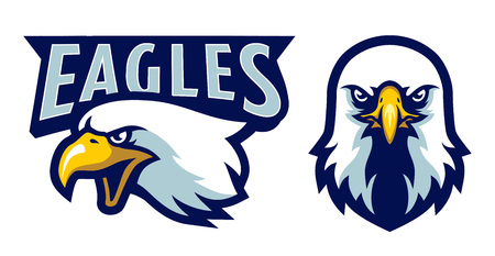 American Bald Eagle Head Logo Mascot in Cartoon Styleのイラスト素材