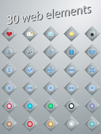set from thirty web-elementsのイラスト素材
