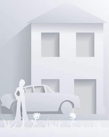 street from paperのイラスト素材