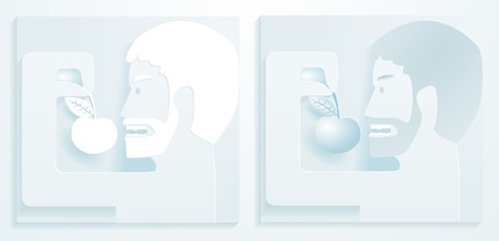 men and apple vectorのイラスト素材