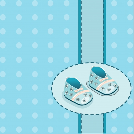 card for baby boy shoesのイラスト素材