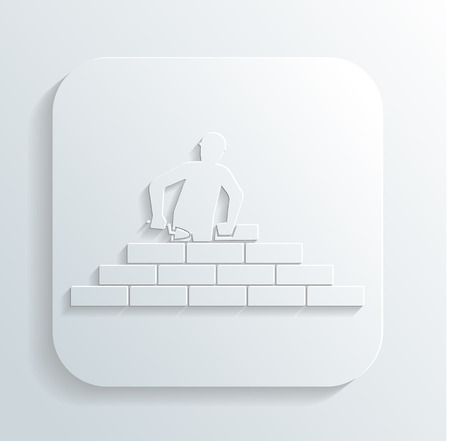 man puts brickのイラスト素材