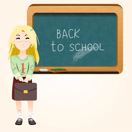 student near blackboardのイラスト素材