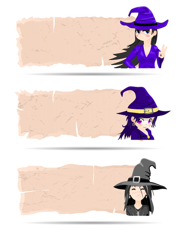 Stickers Halloween witchのイラスト素材