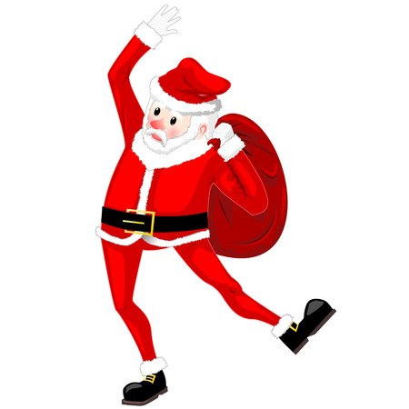 Santa Claus dancingのイラスト素材