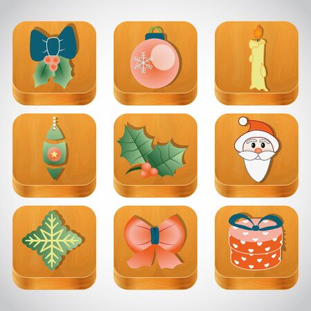 set of christmas icons vectorのイラスト素材