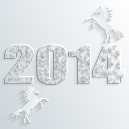 new year 2014 horse のイラスト素材