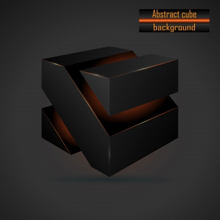 abstract black 3d cube vectorのイラスト素材