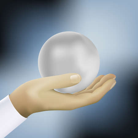 ball on the hand vectorのイラスト素材