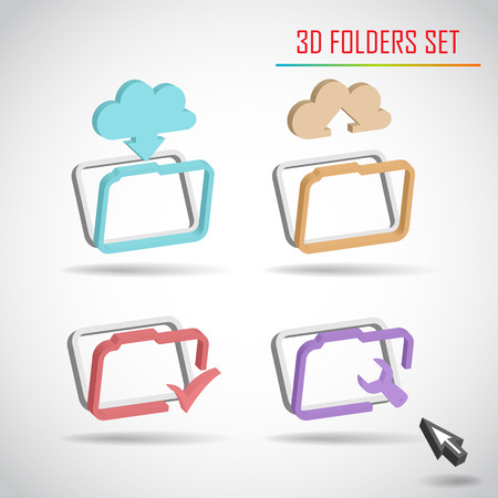 3d folder vectorのイラスト素材