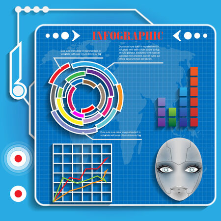 futuristic infographics for web and mobile vectorのイラスト素材