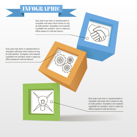 3d cubes abstract infigraphics background vectorのイラスト素材