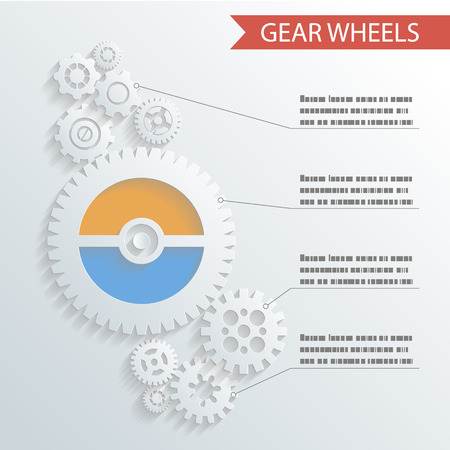 Abstract Gear Wheels Infographics Background Concept Design Illustration vectorのイラスト素材