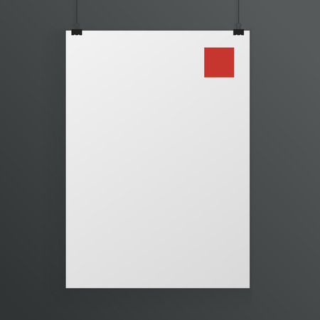 White poster mock up templateのイラスト素材