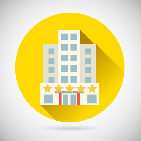 World Trip Symbol Best Star Hotel Inn Rest Icon on Stylish Background Modern Flat Design Vector Illustrationのイラスト素材