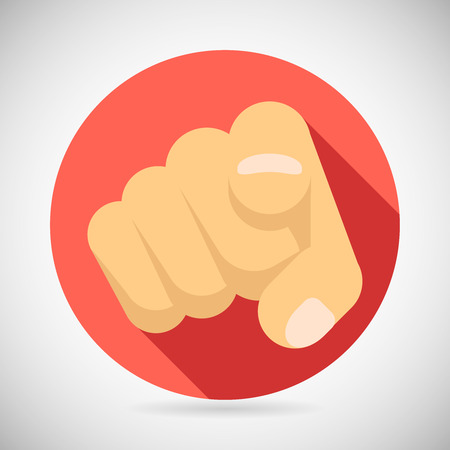Pointing Finger Potential Client Politician Businesman Elected Icon Concept Flat Design Vector Illustrationのイラスト素材