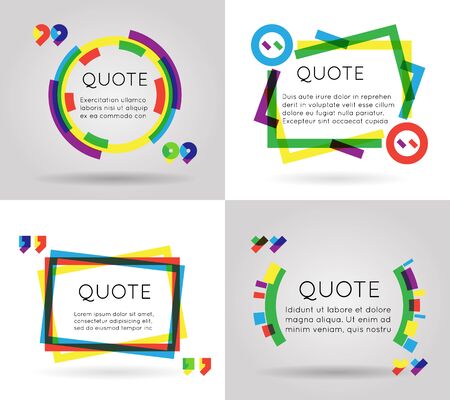Quote template colorful information text blog business mobile isolated white background vector illustrationのイラスト素材