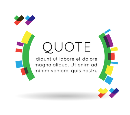 Quote template colorful information text blog business mobile isolated white background vector illustrationのイラスト素材