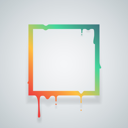 Flowing art flux square drop leak abstract design template vector illustrationのイラスト素材