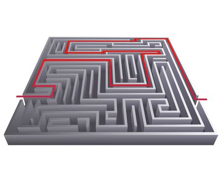 Way pass intricacy labyrinth isometric maze background 3d design template vector illustrationの写真素材