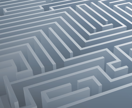 Intricacy labyrinth isometric maze background 3d design template vector illustrationのイラスト素材