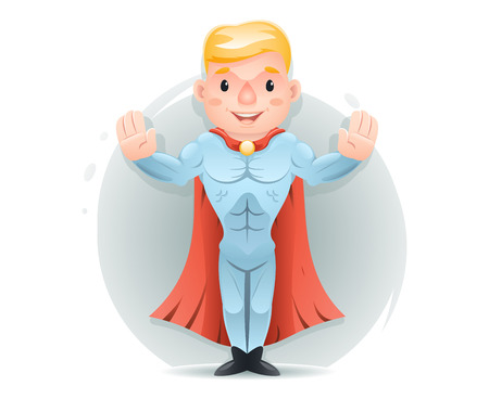 Hero Character Calm Down Peace Pacify Emotion Icon Retro Cartoon Design Vector Illustrationのイラスト素材