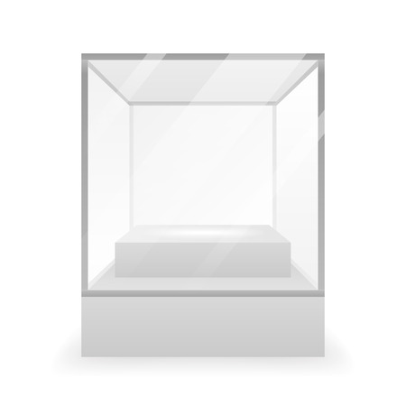 Isolated Glass box 3d realistic shop mockup background design vector illustrationのイラスト素材