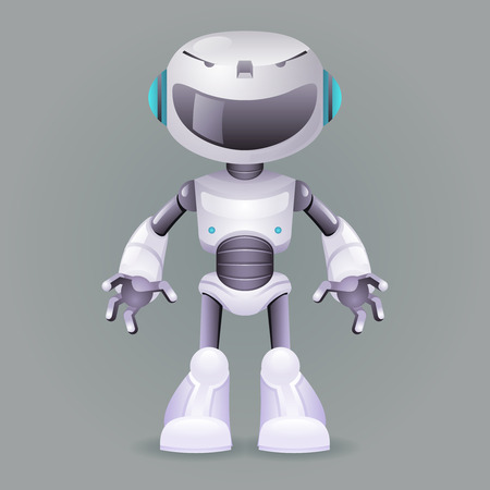 Robot innovation technology science fiction future cute little 3d design vector illustrationのイラスト素材