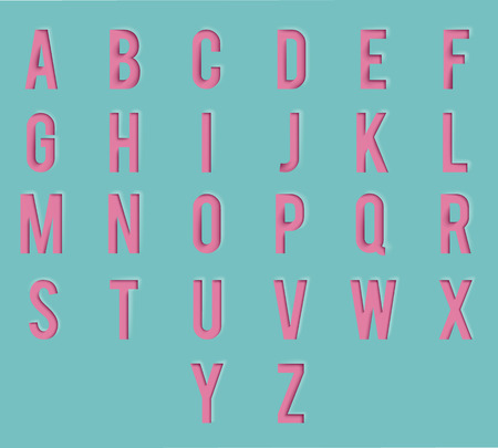 Paper Cutout Letters Realistic 3d Template Mock Up Design Vector Illustrationのイラスト素材