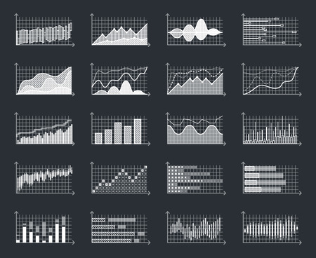 Business financial market information graphs charts currency infographic investment data concept growth diagram vector illustrationのイラスト素材