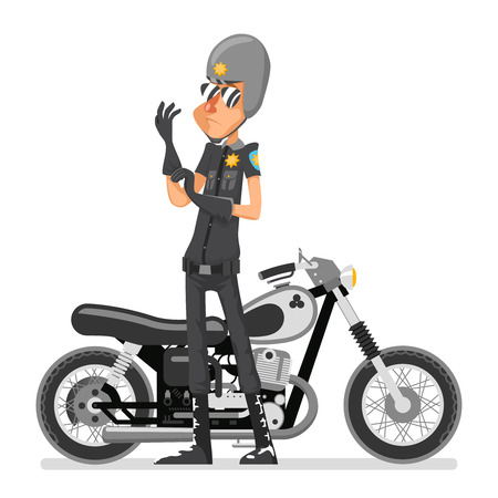 Policeman with motorcycle iconのイラスト素材