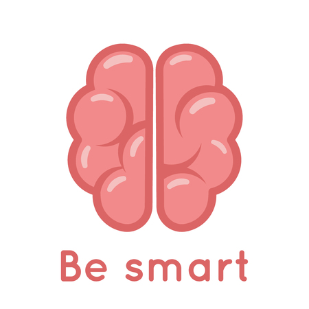 Smart Brain icon Symbol Education Scientific Idea Solution Flat Design Vector Illustrationのイラスト素材