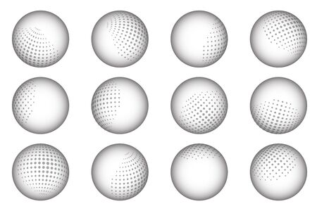 Ball sphere dot abstract dotted design element set vector illustrationのイラスト素材