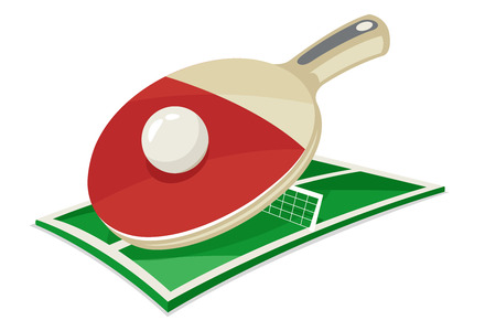 Table tennis racket ball field sport cartoon isolated icon vector illustrationのイラスト素材