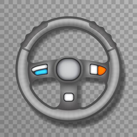 Driving car vehchile wheel transportation automobile 3d realistic design isolated icon vector illustrationのイラスト素材