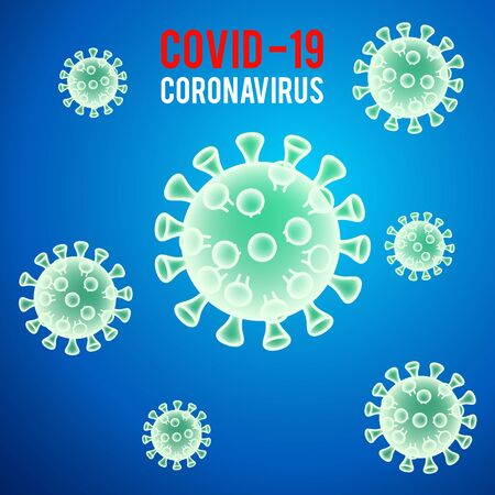 Realistic 3d coronavirus virion virus background design vector illustrationのイラスト素材