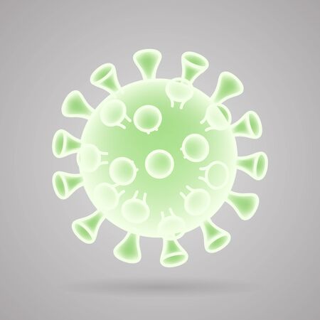 Coronavirus virion virus realistic 3d design vector illustrationのイラスト素材