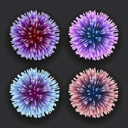 Geometric abstract explosion particle virus emission design vector illustrationのイラスト素材