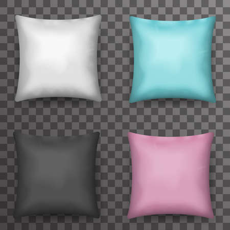Pillows on transparent background icons set template mockup design vector illustrationのイラスト素材