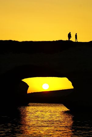 Arch between the rocksの写真素材