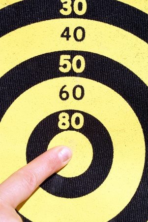 Indicate target with fingerの写真素材