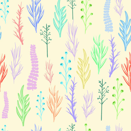 Floral vector pattern, texture with flowers and leaves.のイラスト素材