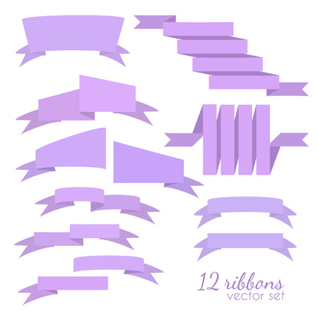 Set of 12 vector ribbonsのイラスト素材
