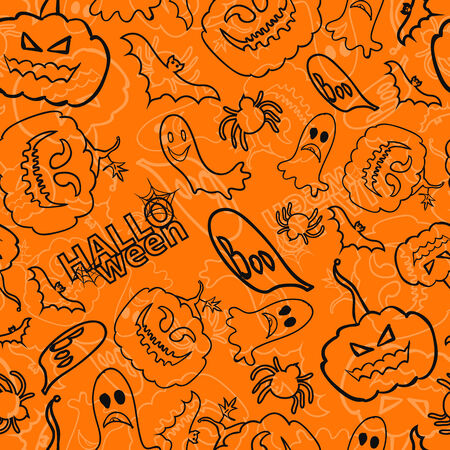 Halloween seamless vector backgroundのイラスト素材