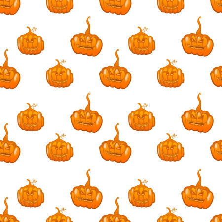 Halloween seamless pumpkin vector backgroundのイラスト素材