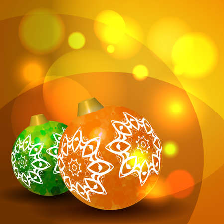 Christmas balls on abstract background with bokehのイラスト素材
