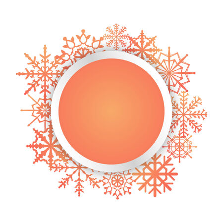 Bright colorful vector card with different snowflakesのイラスト素材