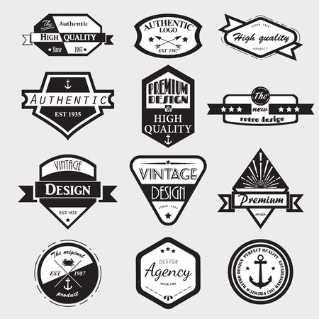 Retro Vintage Logotypes set.のイラスト素材