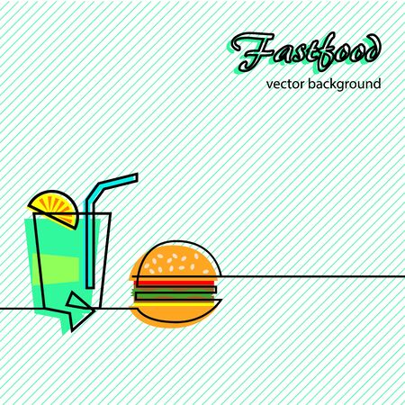 Fast food icons vector background. Abstract illustration.のイラスト素材